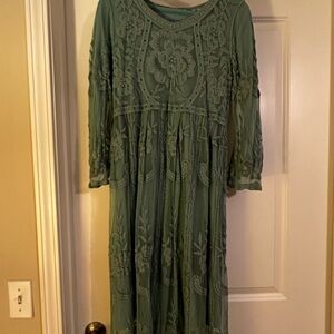 Orange Creek Sage Floral Lace Dress